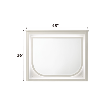Espejo biselado rectangular Laveda de 45" de largo con LED