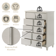 Cómoda Laveda rectangular de 5 cajones