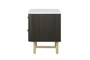 Mesita de noche rectangular Clayten de dos cajones