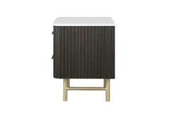 Mesita de noche rectangular Clayten de dos cajones