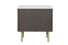 Mesita de noche rectangular Clayten de dos cajones