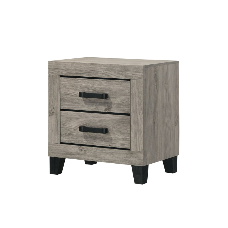 Mesita de noche rectangular Mari de 22" de largo y 2 cajones