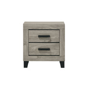 Mesita de noche rectangular Mari de 22" de largo y 2 cajones