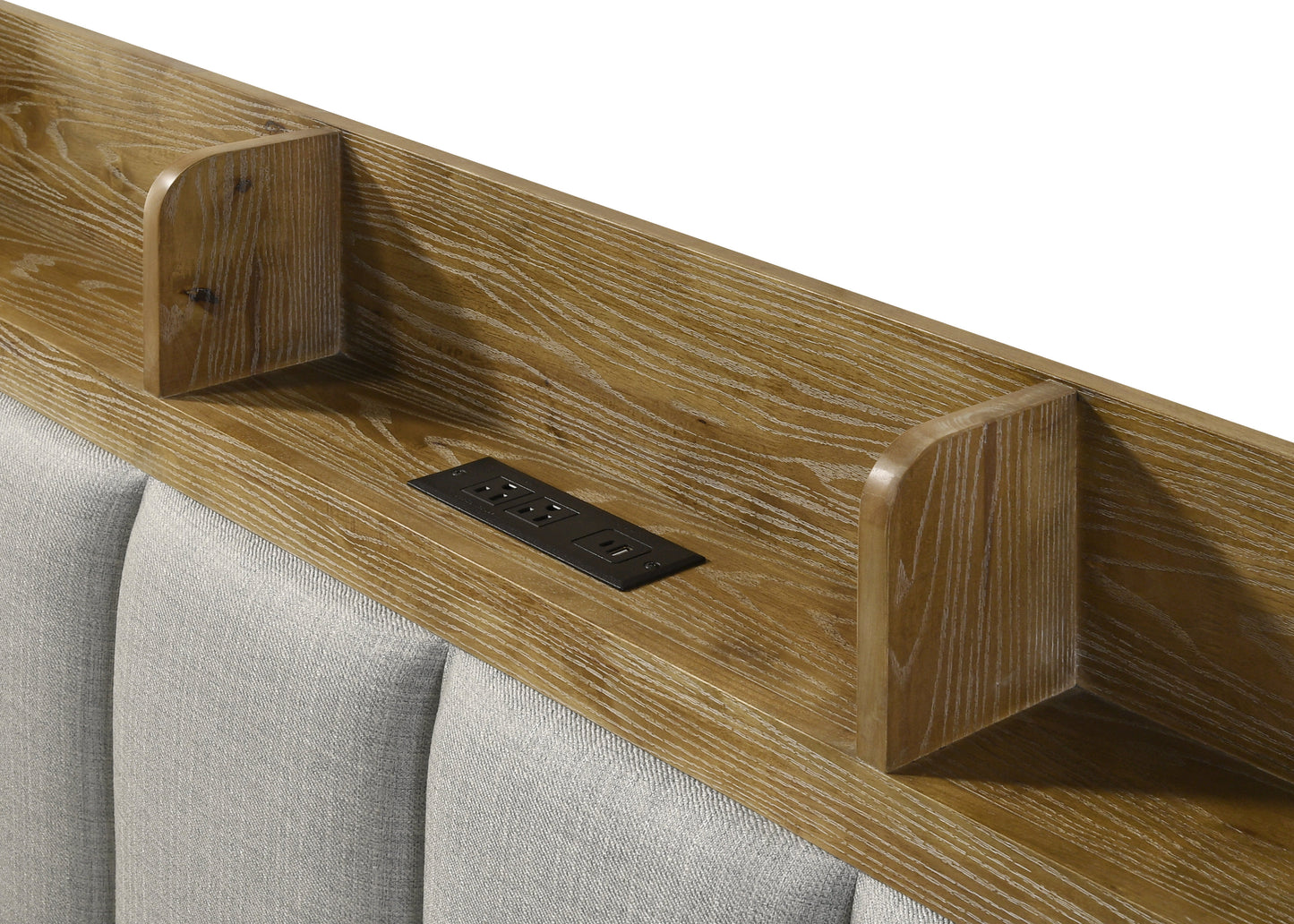 Garcia Upholstered Queen Bed with USB and Multi-Compartment Headboard