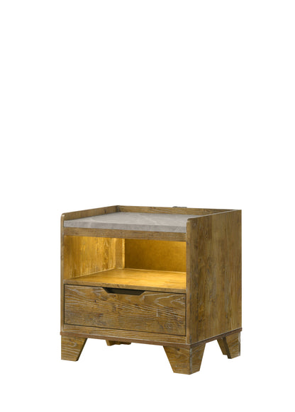 Garcia 1 - Drawer Rectangular Nightstand with LED Lighting