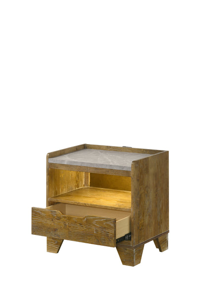 Garcia 1 - Drawer Rectangular Nightstand with LED Lighting