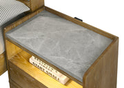 Garcia 1 - Drawer Rectangular Nightstand with LED Lighting