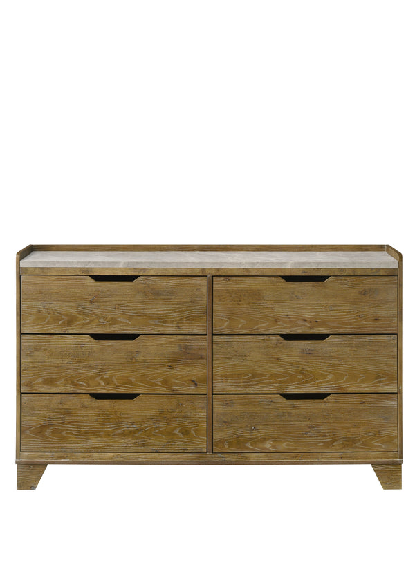 Garcia 6 - Drawer Rectangular Dresser with Wooden Leg