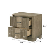 Lakkari 2 - Drawer Rectangular Nightstand with Metal Knob