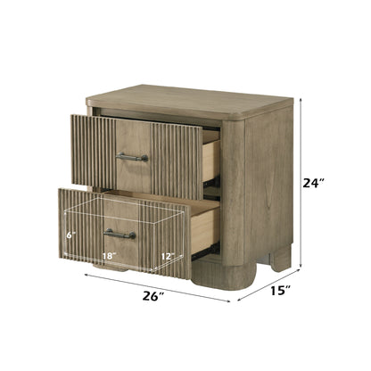 Lakkari 2 - Drawer Rectangular Nightstand with Metal Knob