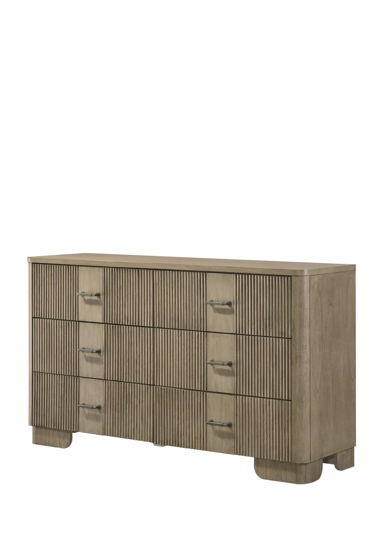 Lakkari 6 - Drawer Rectangular Dresser with Metal Knob