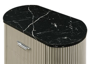 Travonte 2 - Drawer Oval Nightstand with Marble Print Top