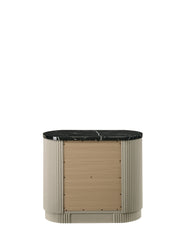 Travonte 2 - Drawer Oval Nightstand with Marble Print Top