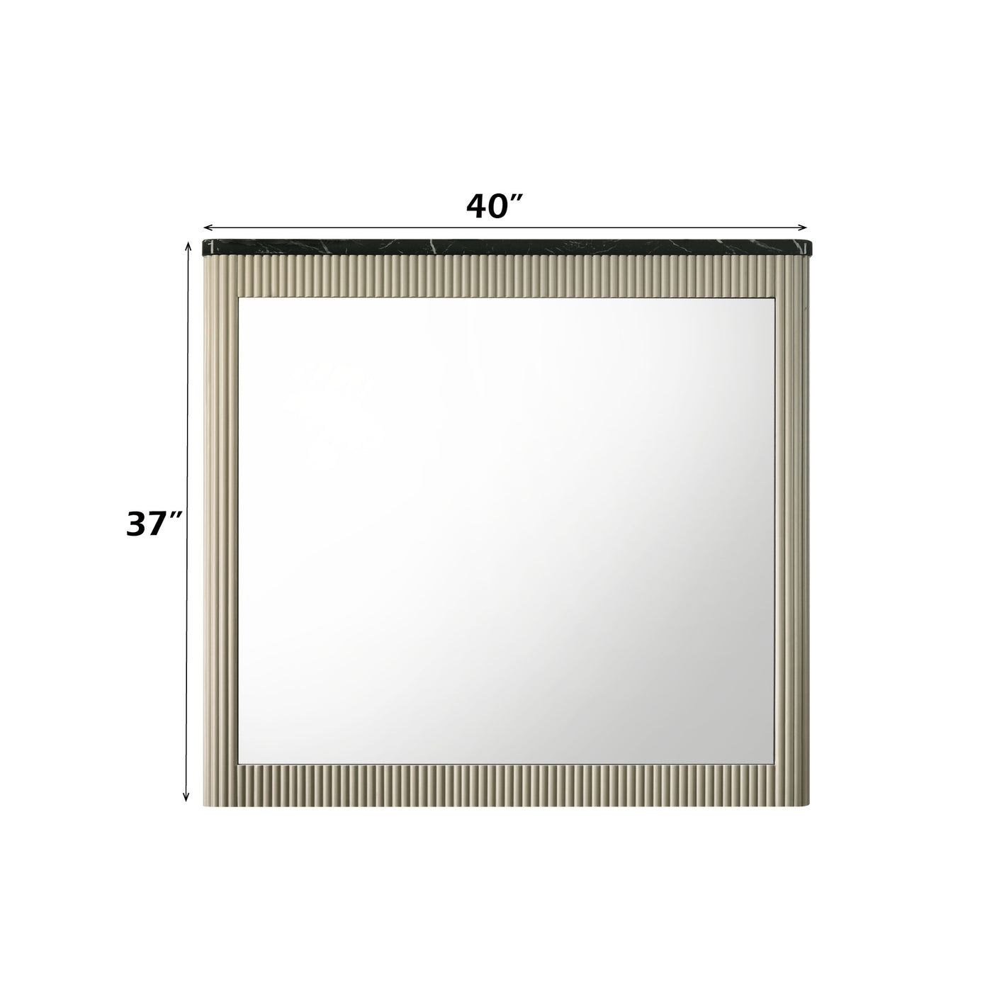 Travonte Rectangular Mirror with Marble Print Top