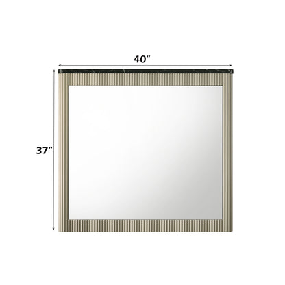 Travonte Rectangular Mirror with Marble Print Top