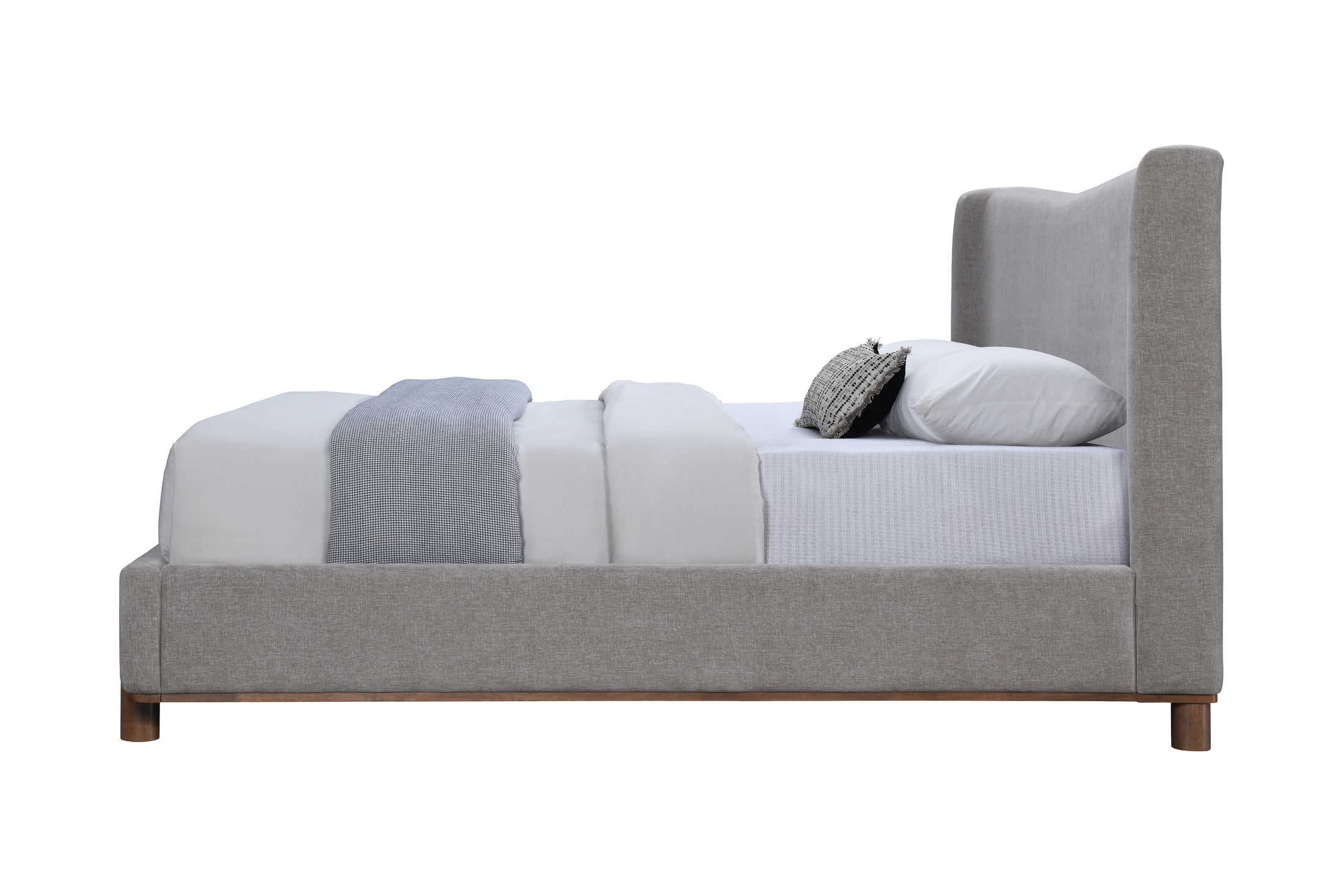 Melbourne Chenille Upholstered Eastern King Bed with Wingback