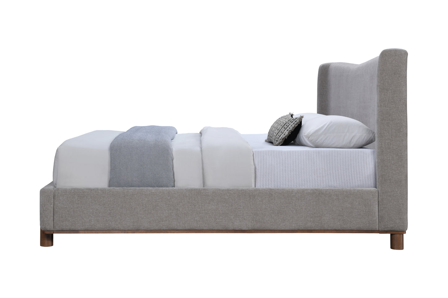 Melbourne Chenille Upholstered Queen Bed with Wingback