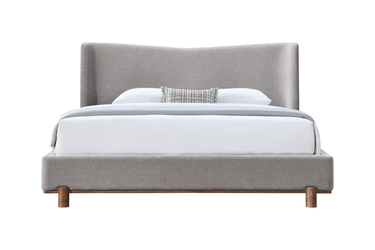 Melbourne Chenille Upholstered Queen Bed with Wingback