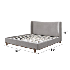Melbourne Chenille Upholstered Queen Bed with Wingback