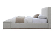 Boxter Linen Upholstered Eastern King Bed with Storage Footboard