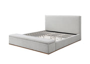 Boxter Linen Upholstered Queen Bed with Storage Footboard