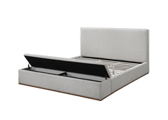 Boxter Linen Upholstered Queen Bed with Storage Footboard