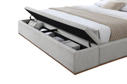Boxter Linen Upholstered Eastern King Bed with Storage Footboard