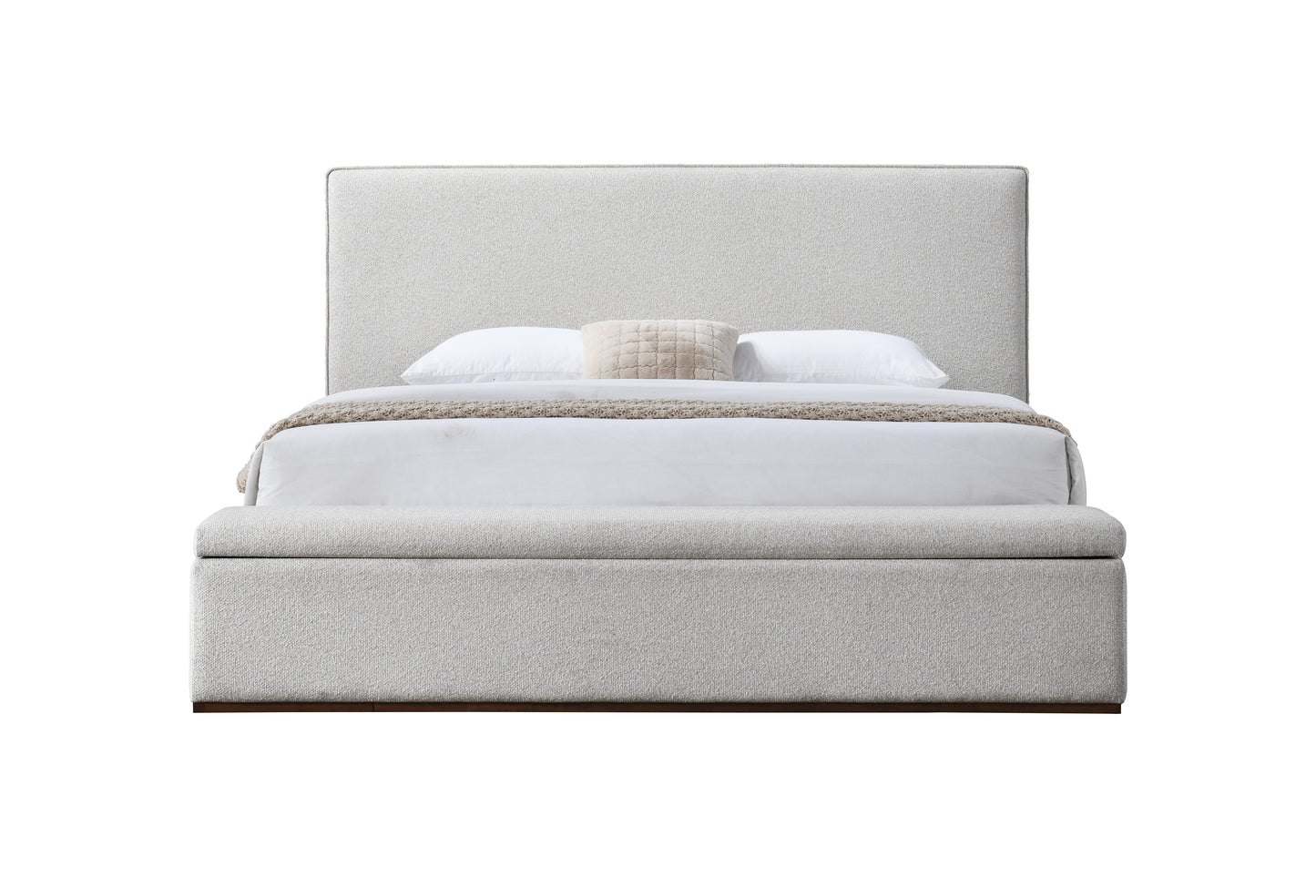 Boxter Linen Upholstered Queen Bed with Storage Footboard