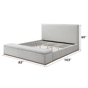 Boxter Linen Upholstered Queen Bed with Storage Footboard