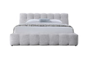 Hannah Chenille Upholstered Eastern King Bed with Buttonless Tufted Details