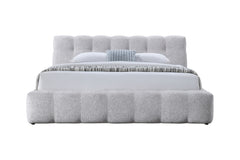 Hannah Chenille Upholstered Eastern King Bed with Buttonless Tufted Details