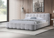 Hannah Chenille Upholstered Queen Bed with Buttonless Tufted Details