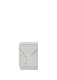 Esther 2 - Drawer Rectangular Nightstand with Embossed Lines Design