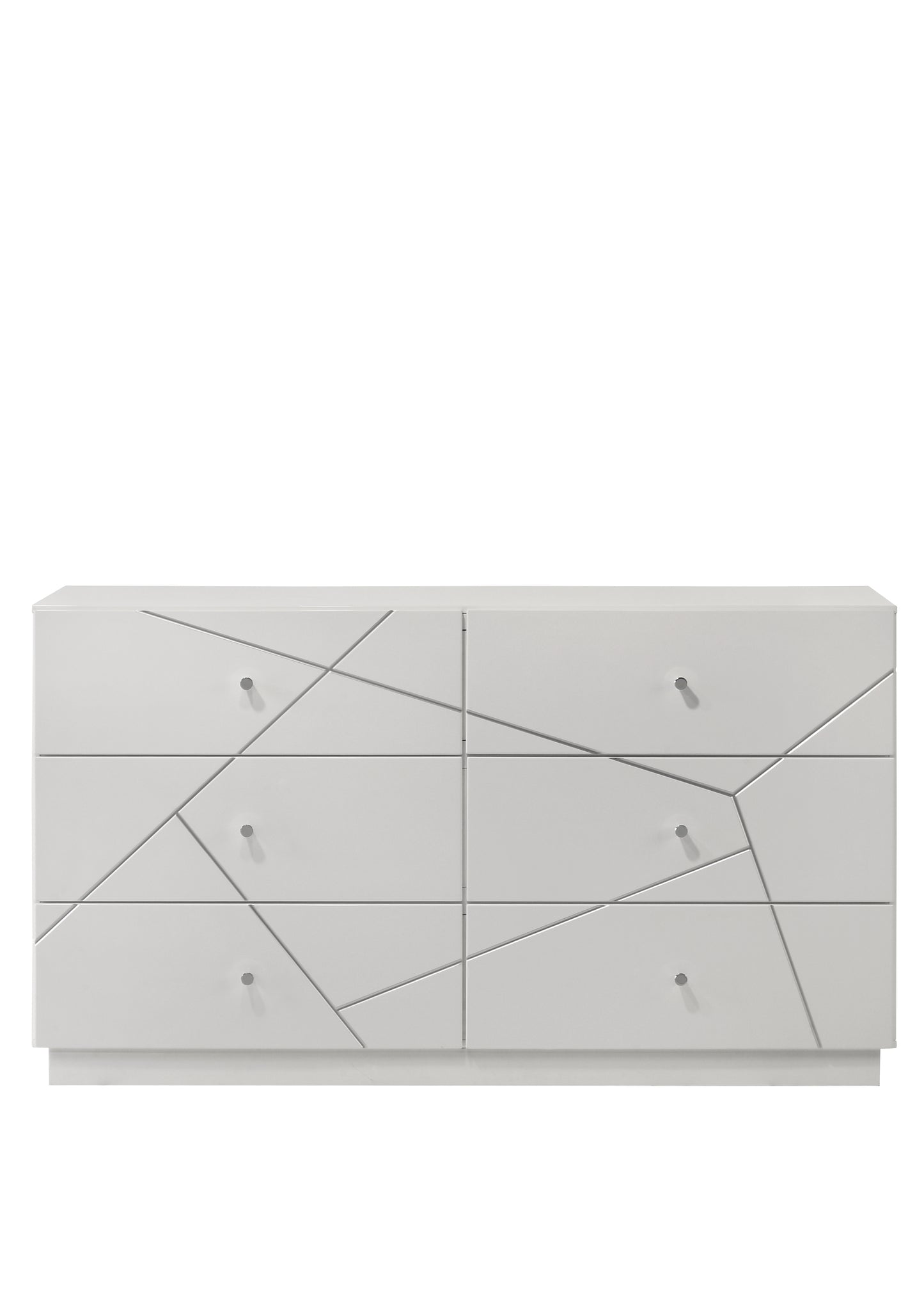 Esther 6 - Drawer Rectangular Dresser with Embossws Lines Design