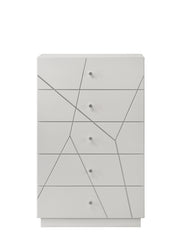 Esther 5 - Drawer Rectangular Chest with Embossws Lines Design