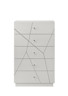 Esther 5 - Drawer Rectangular Chest with Embossws Lines Design