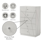 Esther 5 - Drawer Rectangular Chest with Embossws Lines Design