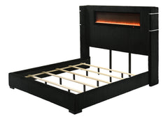 Garner EK Bed with Fireplace, LED, Reading Light, Speaker, Bluetooth & USB