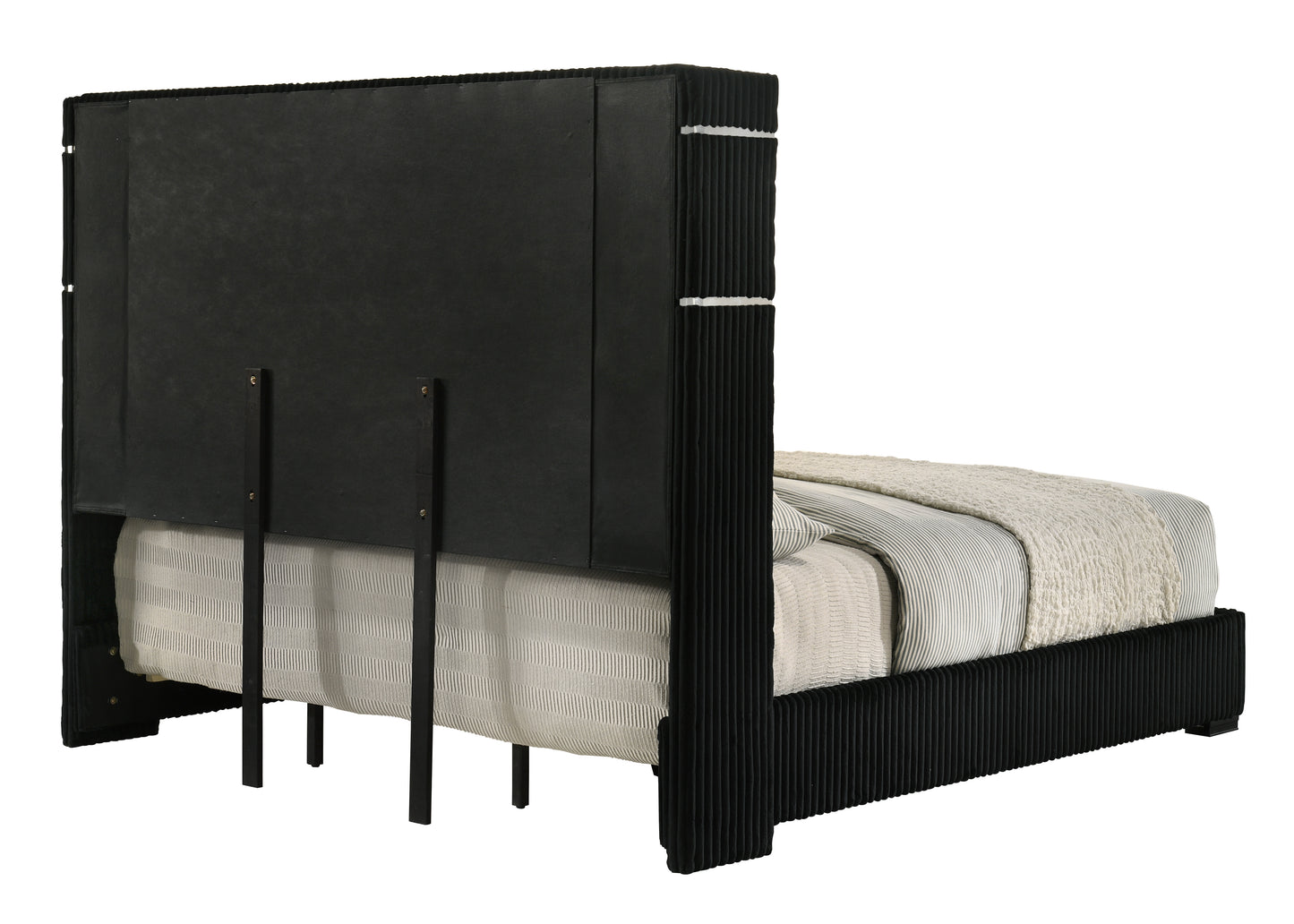 Garner Queen Bed with Fireplace, LED, Reading Light, Speaker, Bluetooth & USB