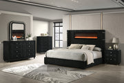 Garner Queen Bed with Fireplace, LED, Reading Light, Speaker, Bluetooth & USB