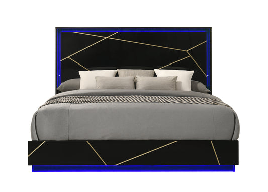 Esther Bed in Black with LED Lighting