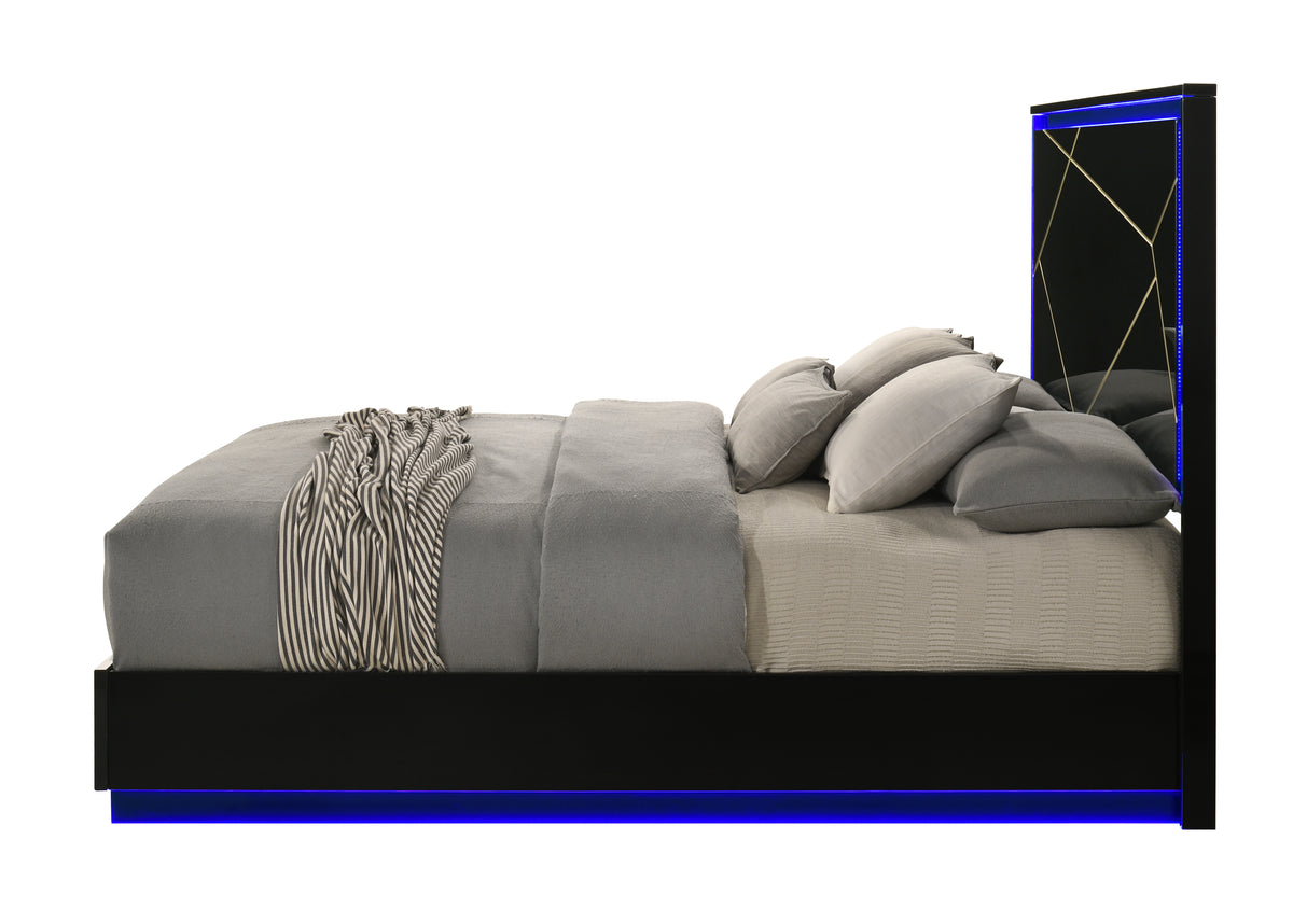 Esther Bed in Black with LED Lighting
