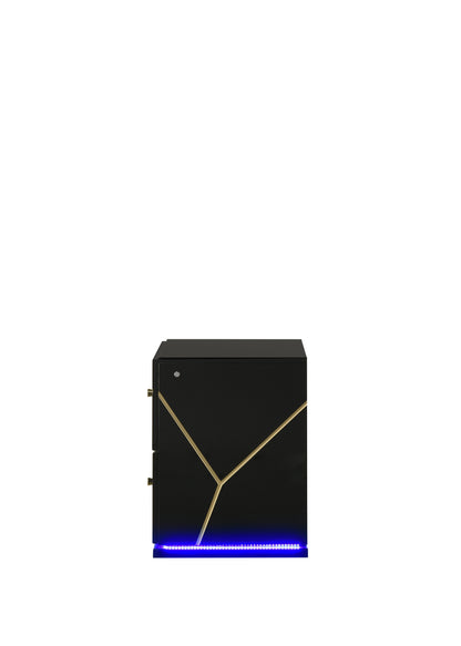 Esther Nightstand in Black with LED Lighting