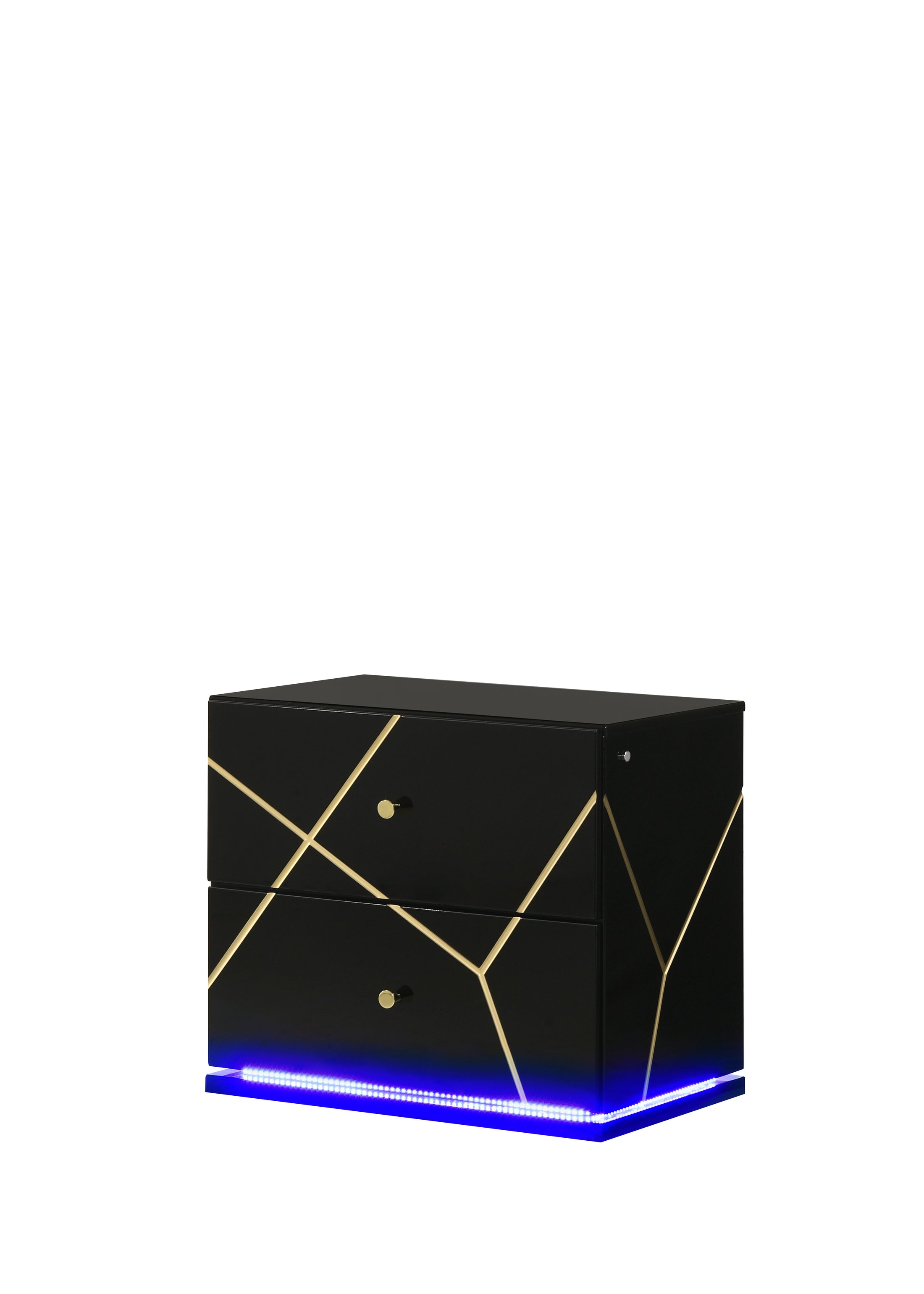 Esther Nightstand in Black with LED Lighting