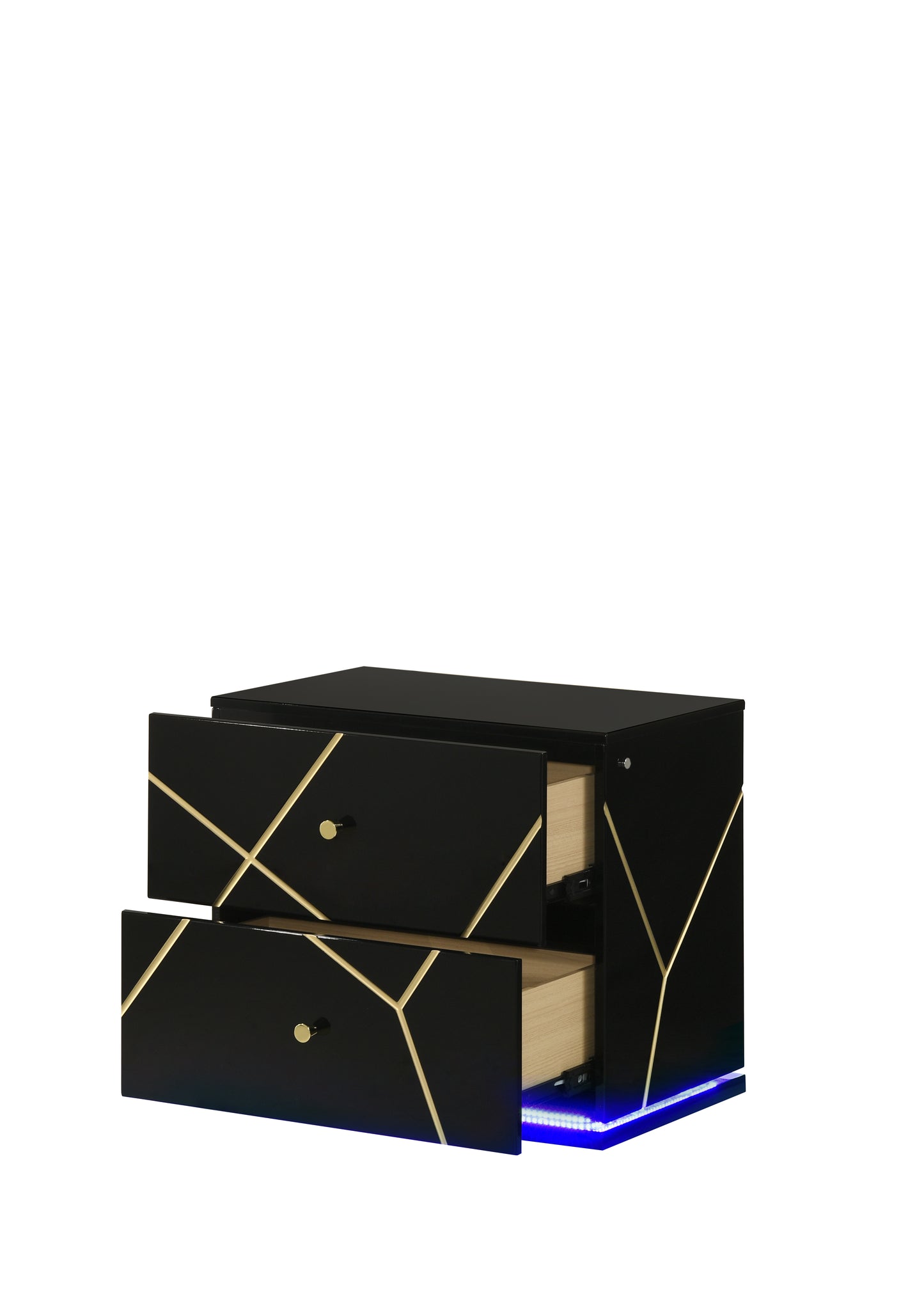 Esther Nightstand in Black with LED Lighting