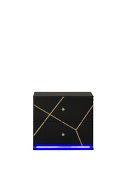 Esther Nightstand in Black with LED Lighting