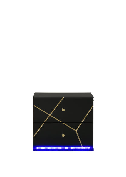 Esther Nightstand in Black with LED Lighting