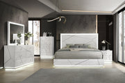 Esther 6 Drawer Dresser in White with LED Lighting