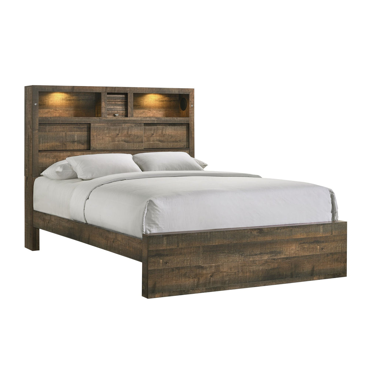Bailey Full Bookcase Panel 6Pc Bedroom Set With Bluetooth