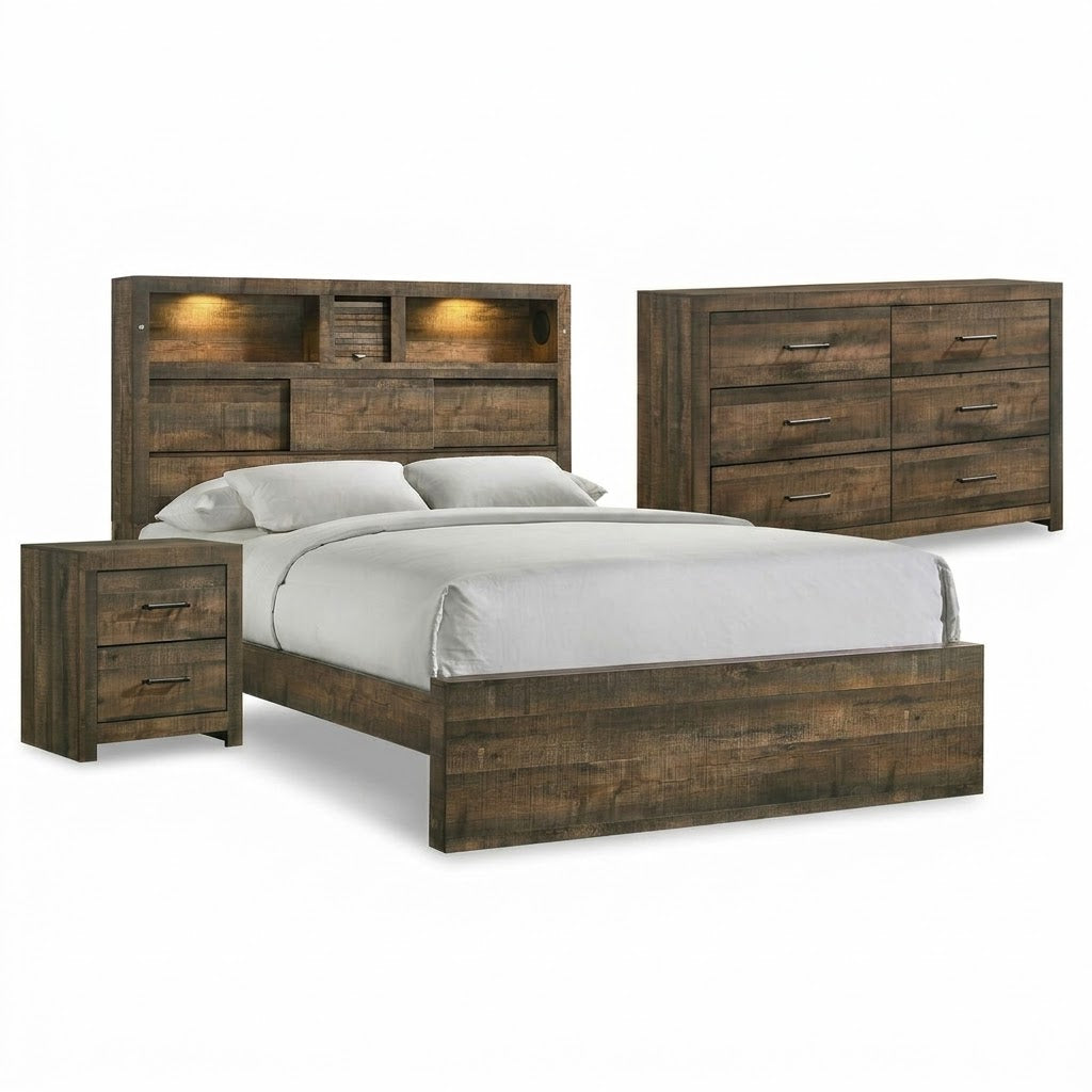 Bailey 3PC Queen Bedroom Set with Dresser & Nightstand